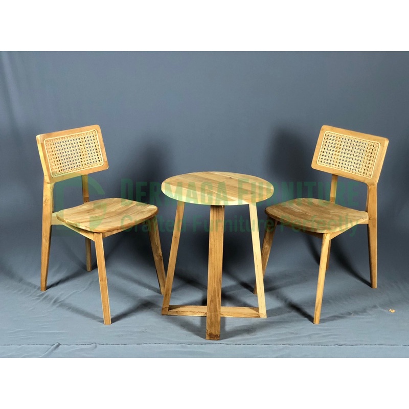 MEJA KURSI KOTAK RADIO ROTAN 1SET KURSI MEJA TERAS FURNITURE CAFE DEKORASI MODERN