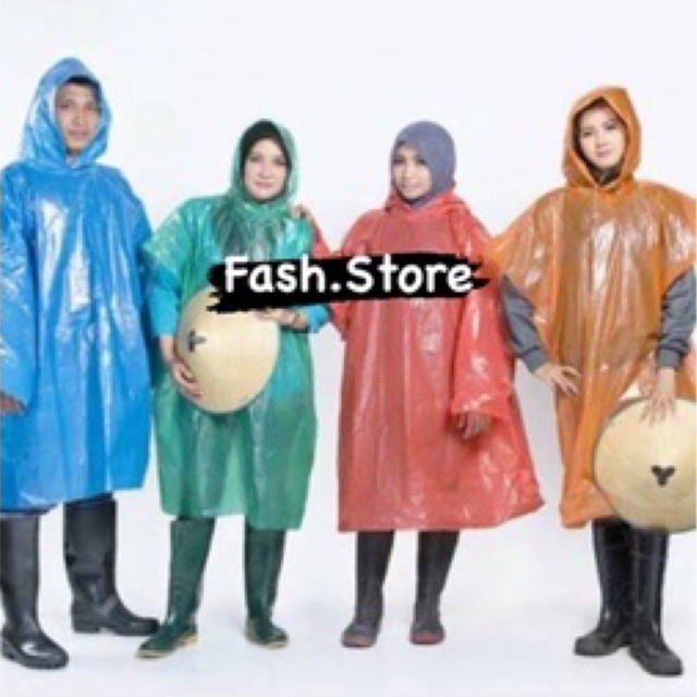 Jas Hujan Plastik Ponco Lengan Panjang MEREK TEBU WARNA RANDOM / ACAK jashujan jas hujan plastik jas
