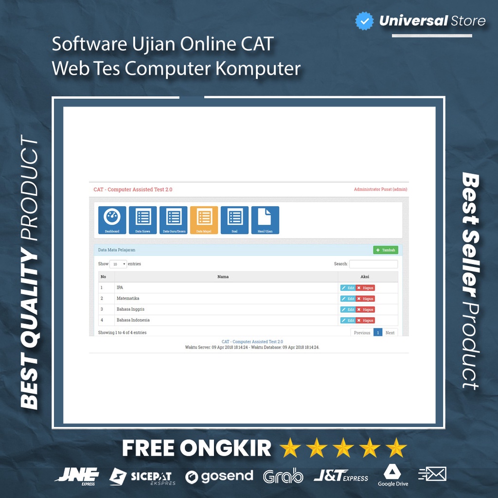 Jual Program Aplikasi Sistem Ujian Online CAT Web Tes Computer Komputer Lifetime Indonesia|Shopee Indonesia