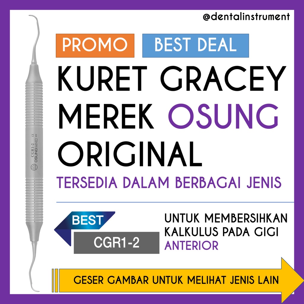 Kuret Gracey Dental / Gracey Curettes Merek Osung Original Berbagai Varian CGR NO #1-18
