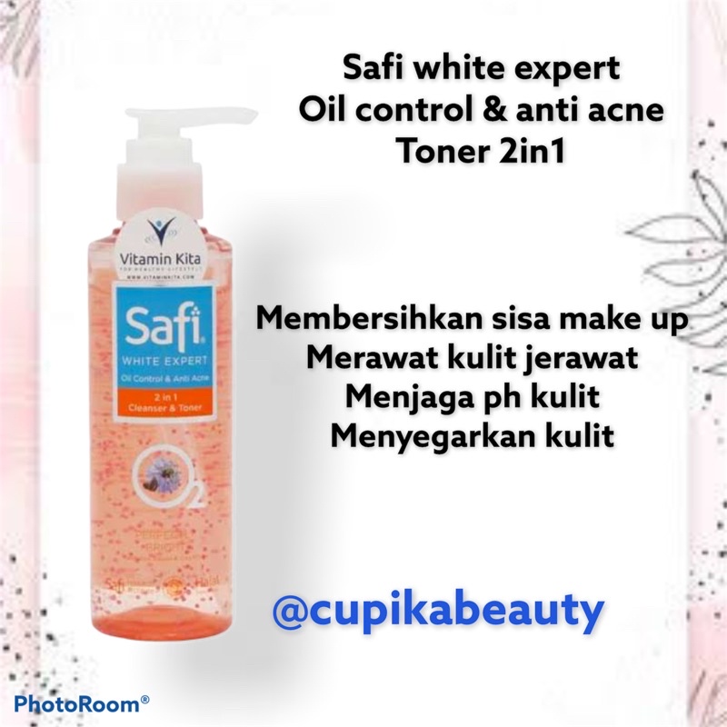 safi white expert oil control &amp; anti acne toner 2in1 -- safi anti acne oil control toner cleanser