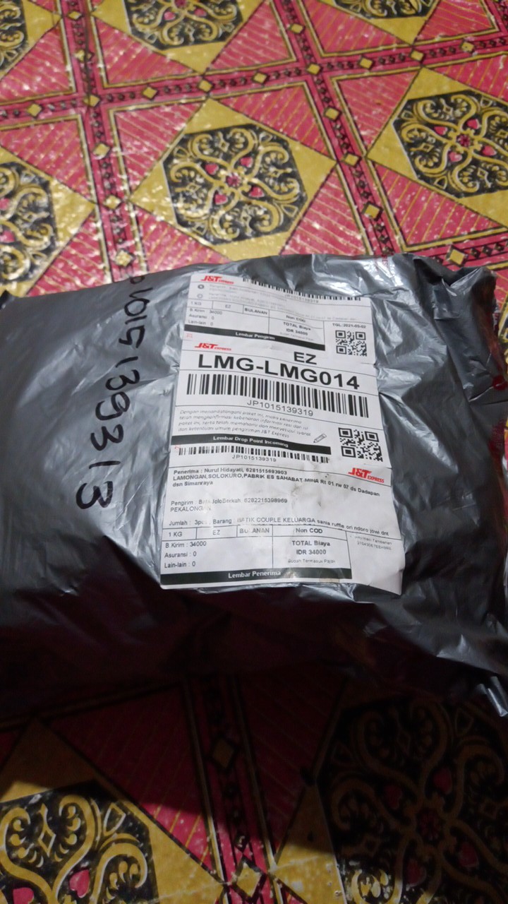 Batik Couple Keluarga Sania Ruffle Ori Ndoro Jowi Dnt Motif Pagar Bunga Merah