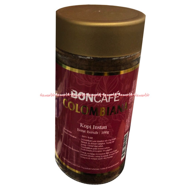 Boncafe Colombiana 100gr Instant Coffee Bon Cafe Kolom Biana Bubuk Kasar Kemasan Kaleng Botol Kopi Instan Bon Kafe Kolombiana