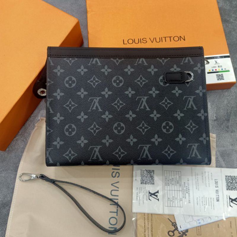 Clutch LV Monogram Black Tas Tangan Premium Quality