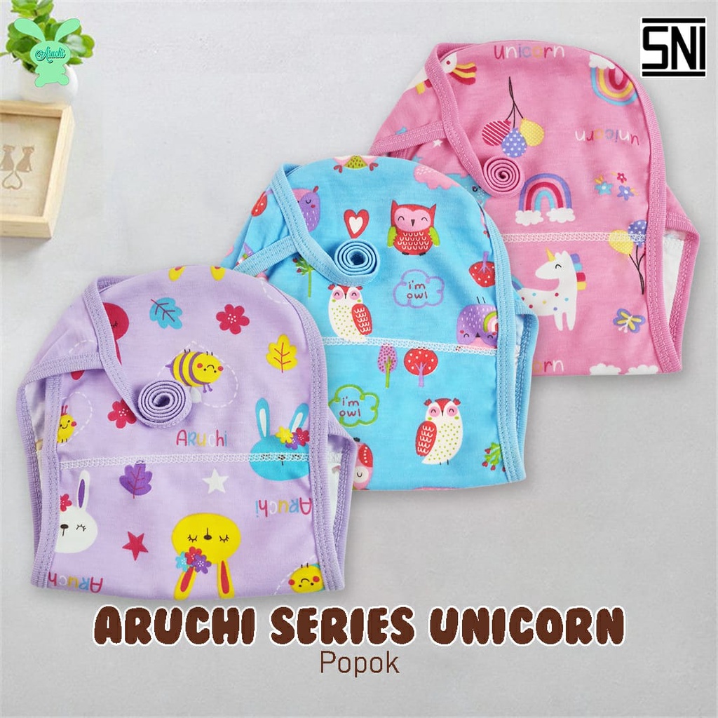 3 PCS Popok kain MOTIF Bayi Aruchi velvet  Bahan Lembut  ISI 3 PCS