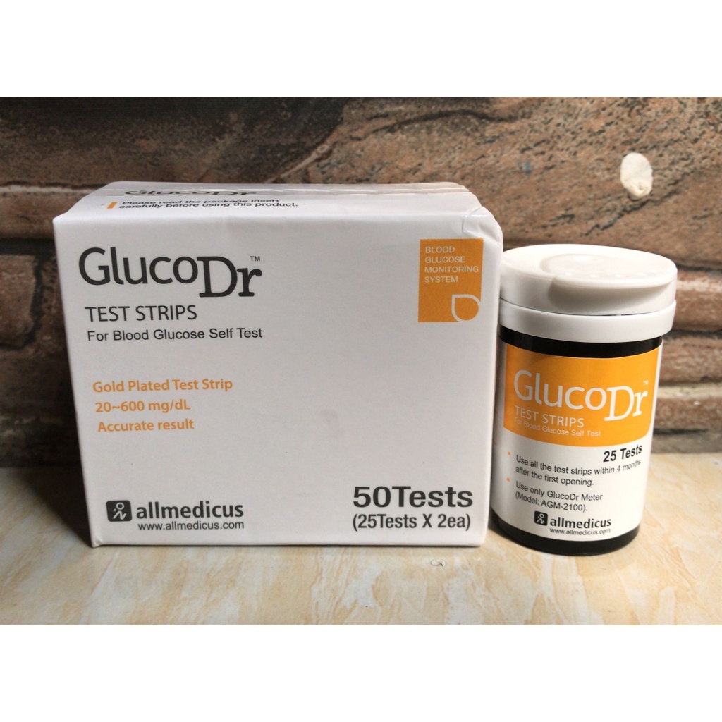 Strip Glucodr biosensor, Strip gula darah Glucodr gluco Dr test strips