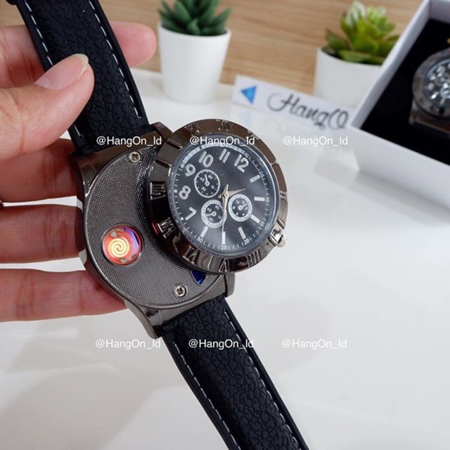 Rechargeable Lighter Watch / Jam Tangan Mancis Korek Api