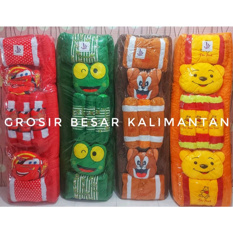 PROMO TERMURAH   REAL PICT HARGA FULL SET SESUAI FOTO / Kasur Karakter Tebal Bantal 7 / Kasur Bulu Karakter / Kasur Rasfur Bulu Karakter 7 Bantal / Grosir Besar Kalimantan