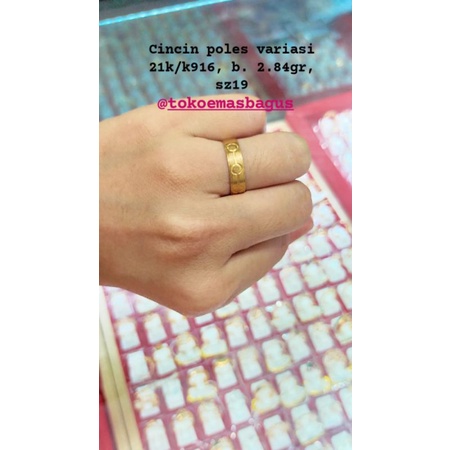 cincin emas asli poles variasi k916/21k