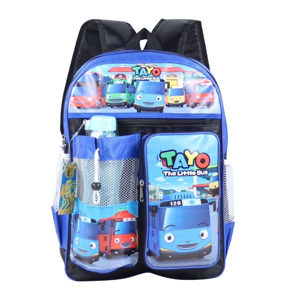 ✔OCEAN Tas Ransel Botol Anak Laki Laki Gambar Tayo Paud / TK / SD Tas Punggung Piknik Sekolah | Litt