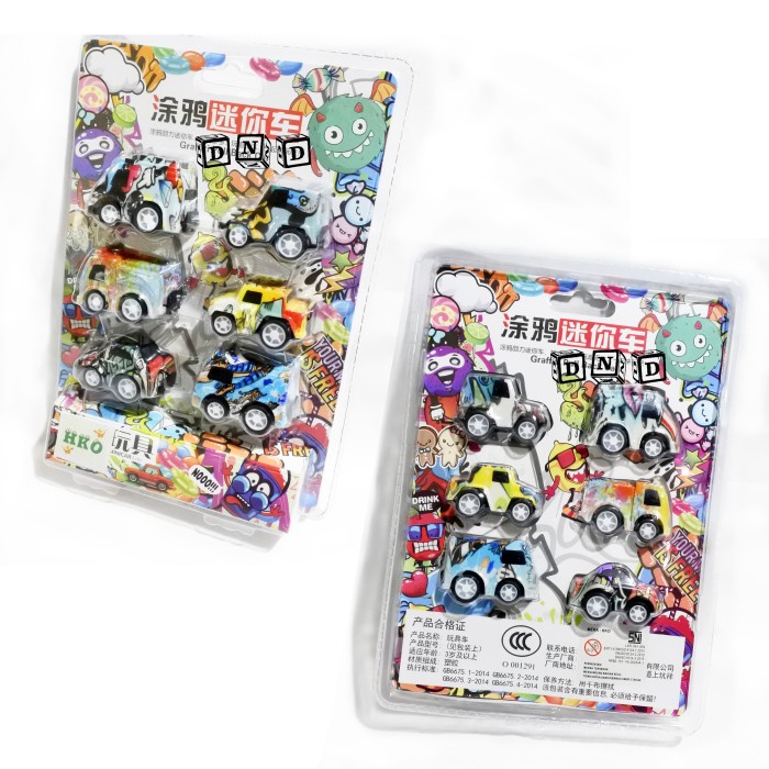 Mainan Graffiti Pull Back Car Mobil Diecast Minibus Bus Truck Van