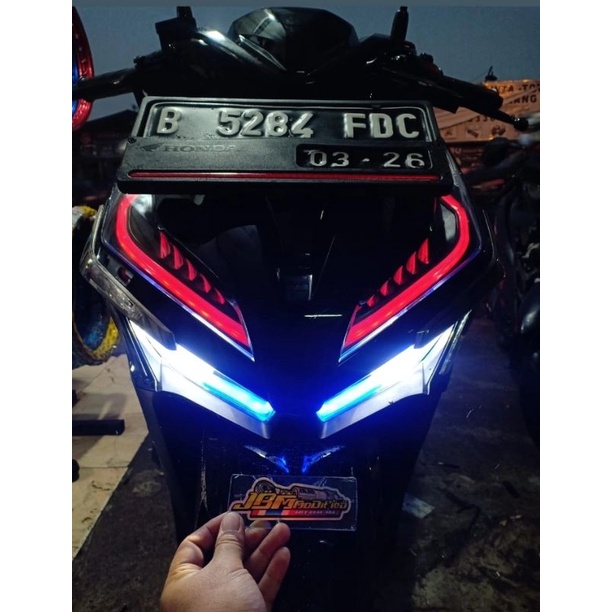 Lampu alis RGB Remot Pjg 30 cm Cocok Di pasang di Motor Vario 125,150,Pcx 160,Aerox,Cbr150 led,dll