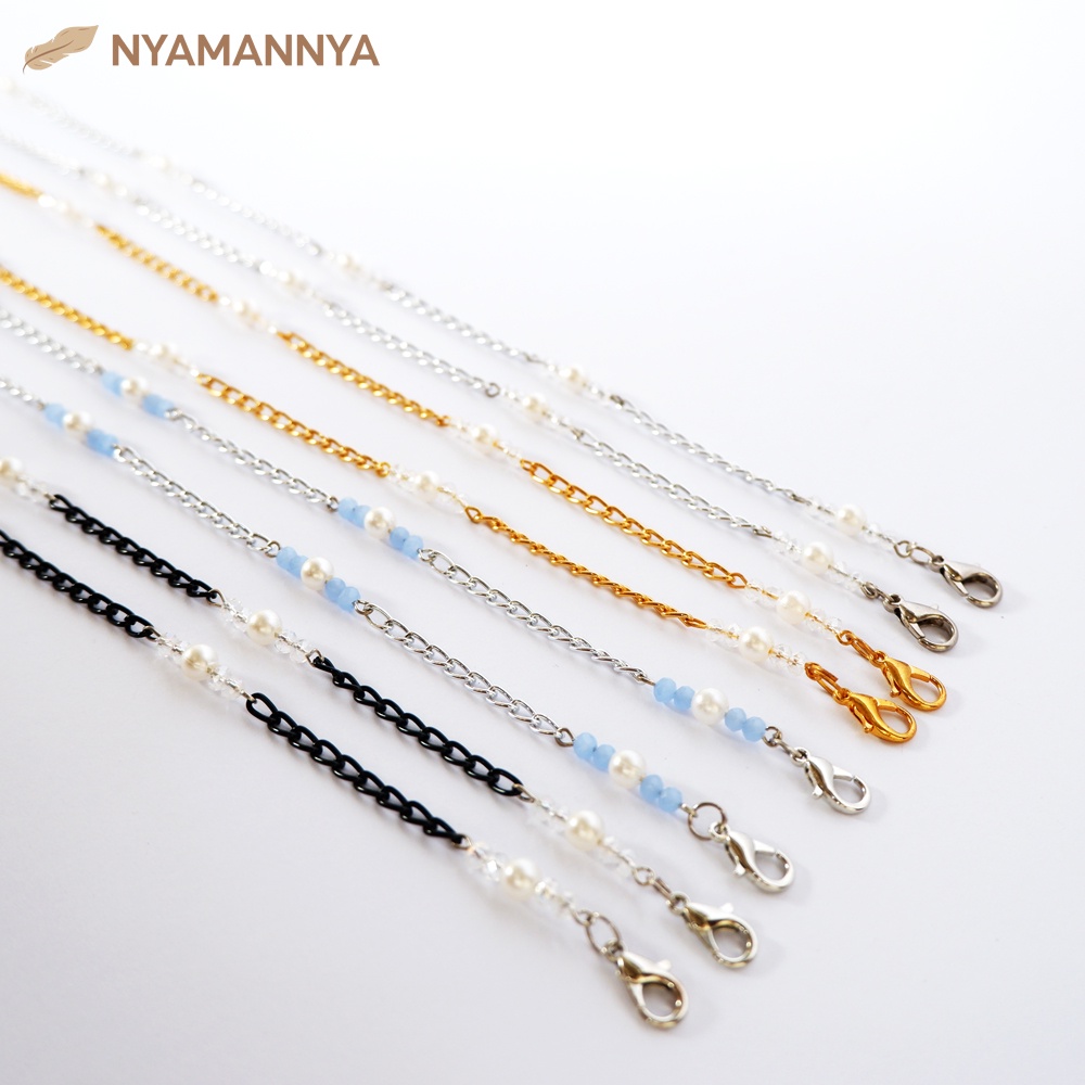 Strap Masker Hijab 2 in 1 Rantai Kalung dan Konektor Canina Series