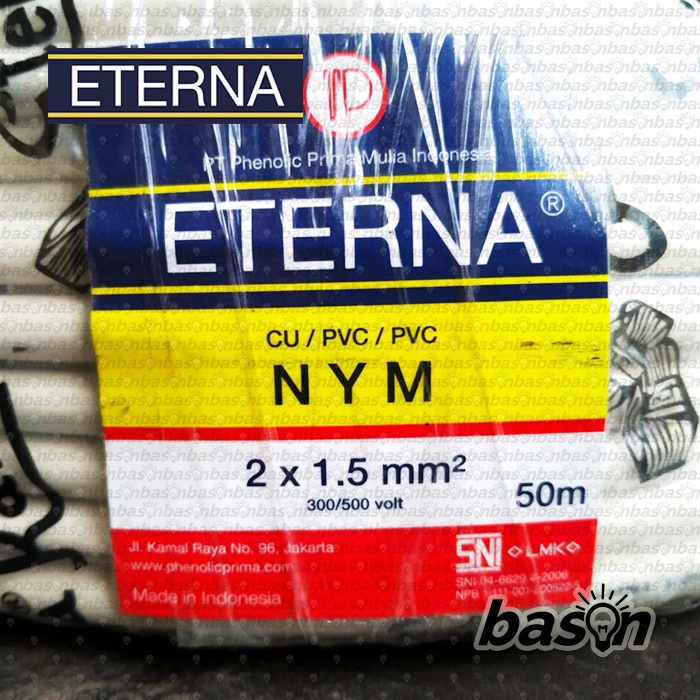 Eterna NYM 2x1.5 mm @50m - Kabel Listrik TIDAK DI ECER