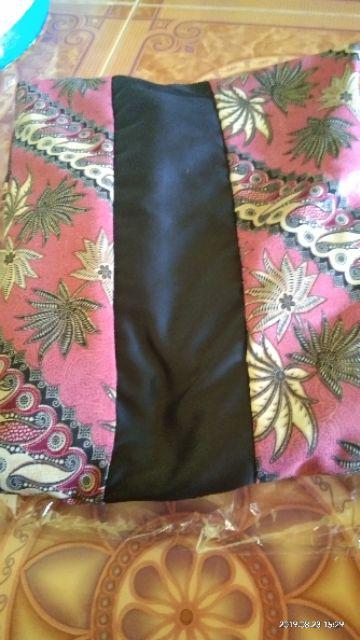 Maxi Gamis Batik Kombinasi Polos Maroon Abu Navy Mocca Dusty Pink