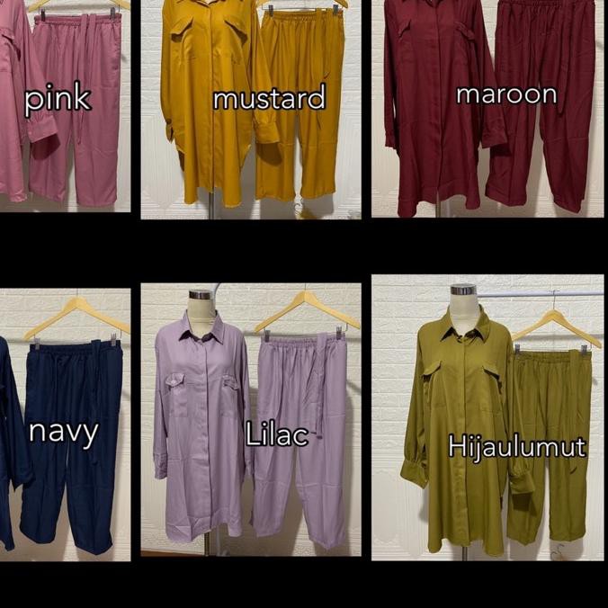 ♥ LIVIA SETCEL SAKU JUMBO XXL SHAKILA SET STELAN POLOS SYAKILA MURAH GROSIR MODELLANO KANCING ◙