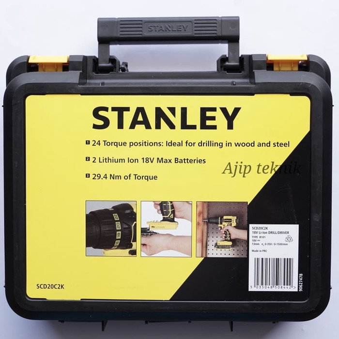MESIN BOR BATERAI CORDLESS HAMMER DRILL SCH20C2K STANLEY SCH 20 C2K