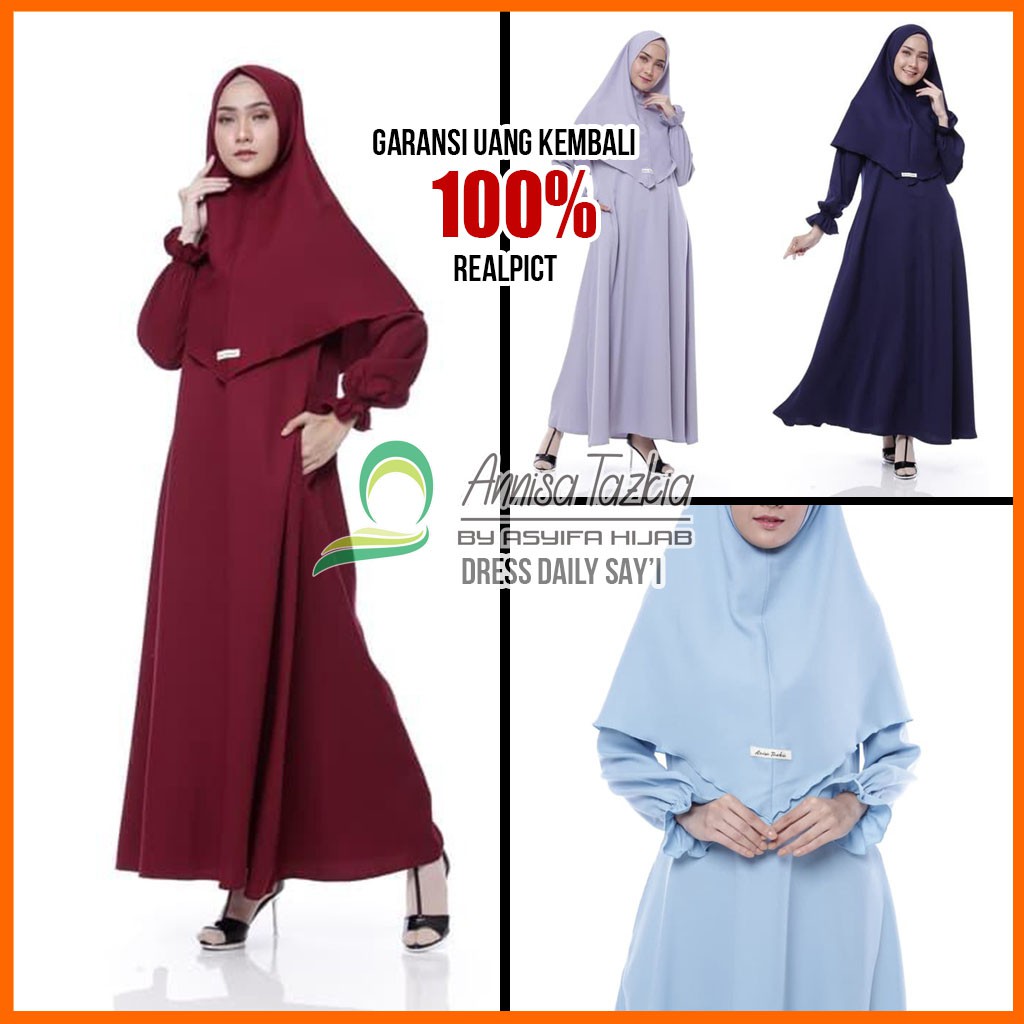 Dress Gamis Wanita Murah Syari Fashion Muslim Terbaru 2021 Syar'i | Daily Dress | Asyifa Hijab
