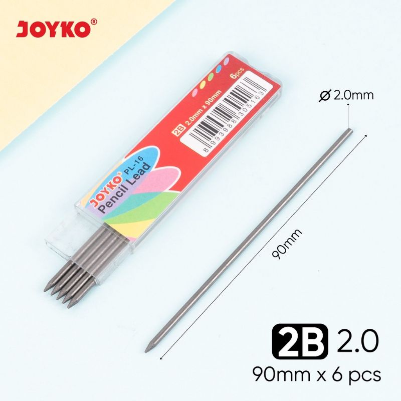 Isi Pensil / Refill Pensil Mekanik Joyko PL-16 2B 2.0mm ECER