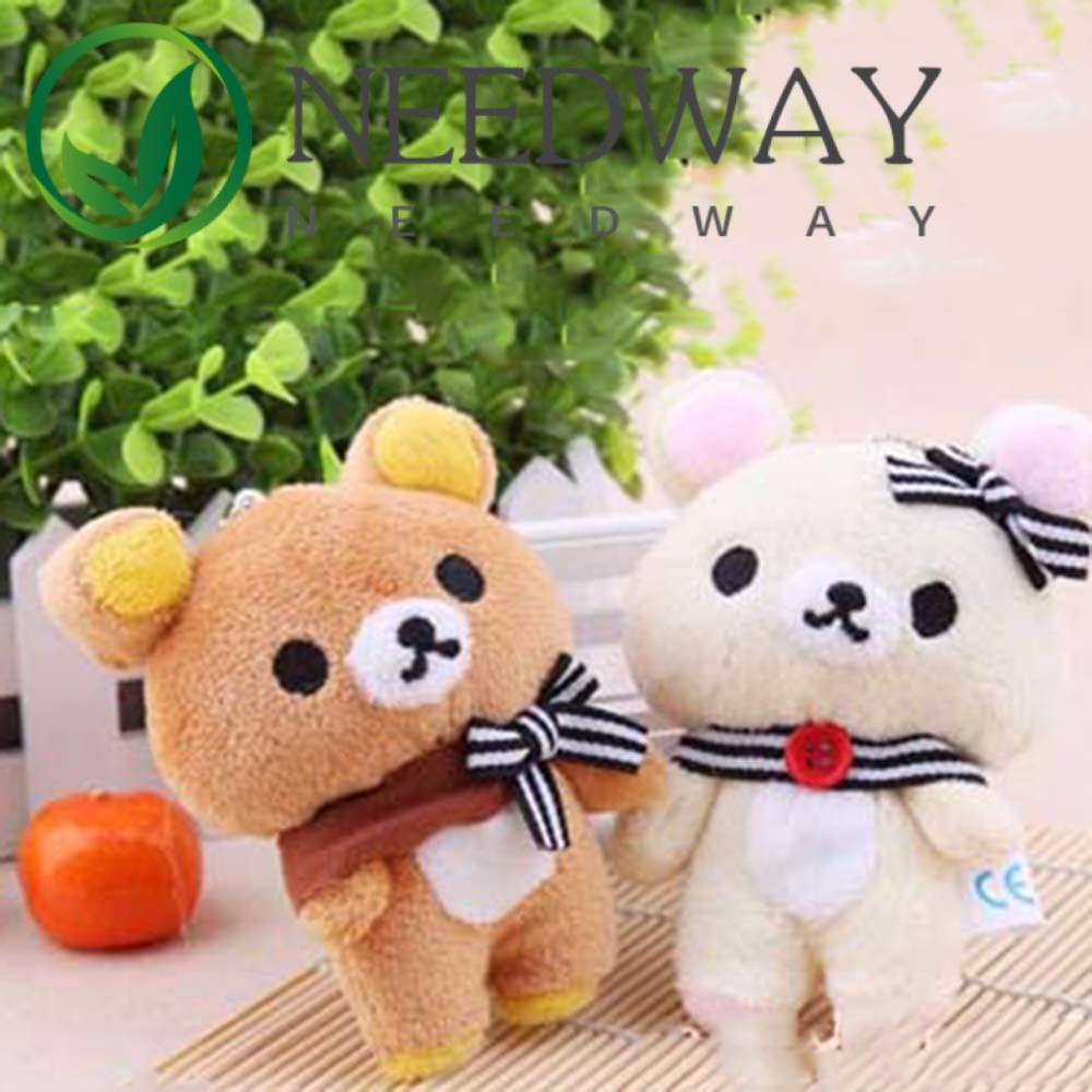 Needway  1pcs Soft Figure DOLL Standing Bear Design Pendant Bear Plush Stuffed TOY Baby Toy Kawaii Plushie Toy 11CM Charm TOY Lover Rilakkuma Key Chain