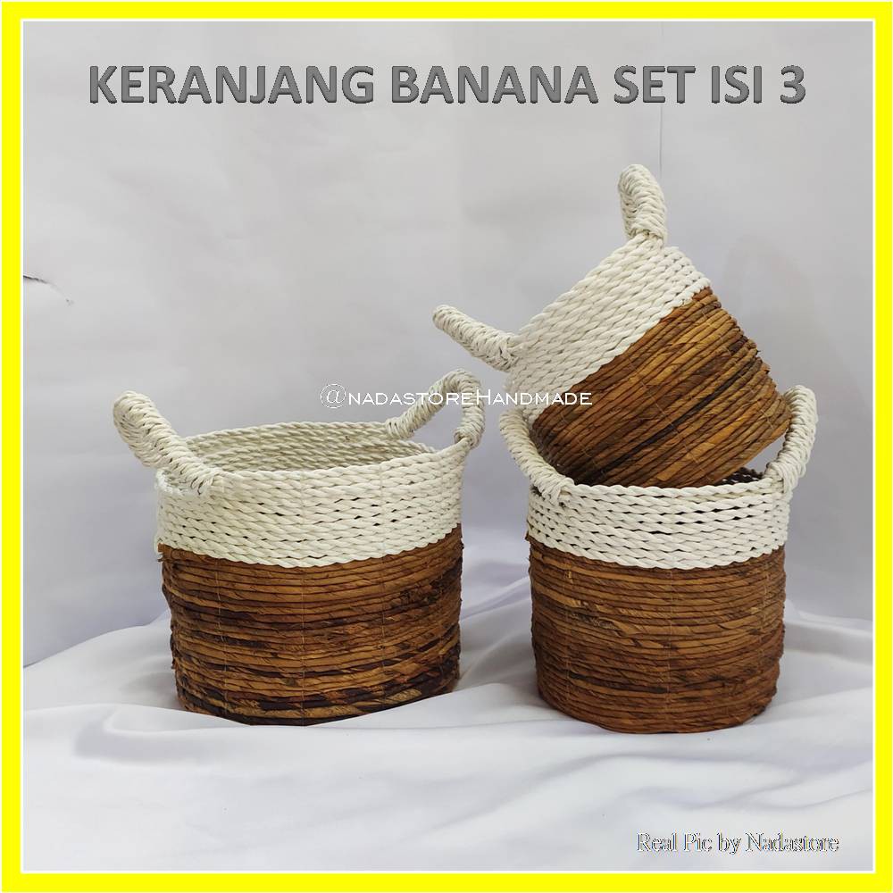 KERANJANG BANANA HANDLE 3 IN 1  / COVER POT  BANANA 3 IN 1