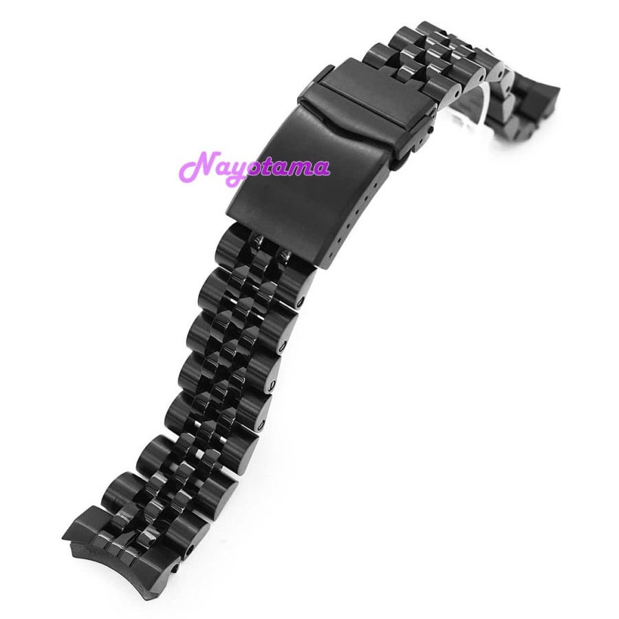 MILTAT 20mm Angus-J Louis JUB Rantai Jam Seiko Sumo Black DLC V-Clasp