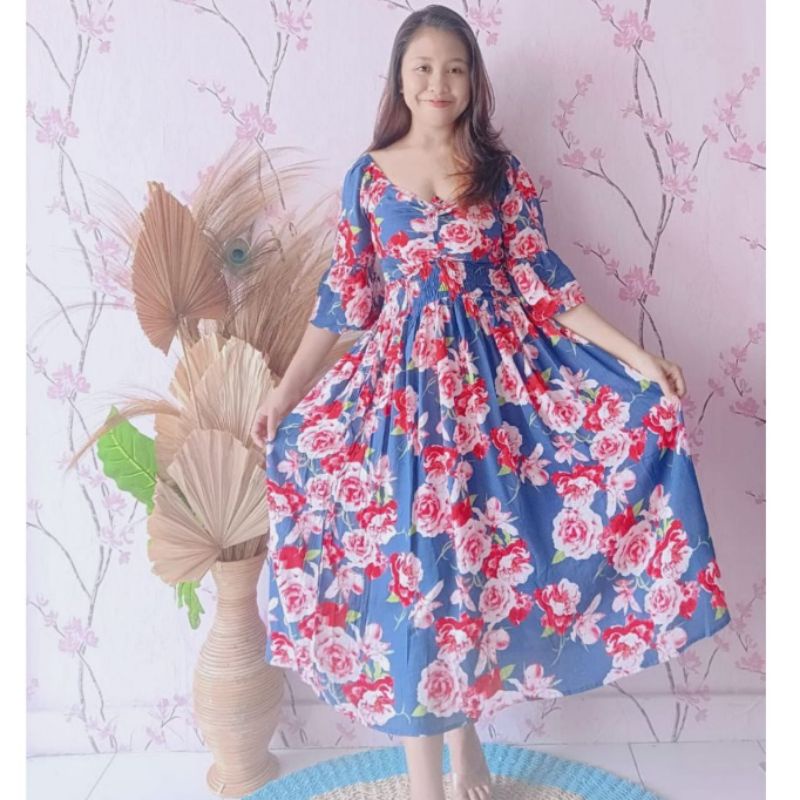 Dress Bali Sabrina Panjang Kerut Promo