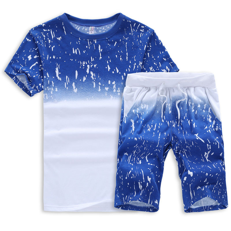 Baju Olah Pria Men's Sport Set Vest Shirt Shorts Set Kaos Round Neck &amp; Celana Pendek Pria TZ1632