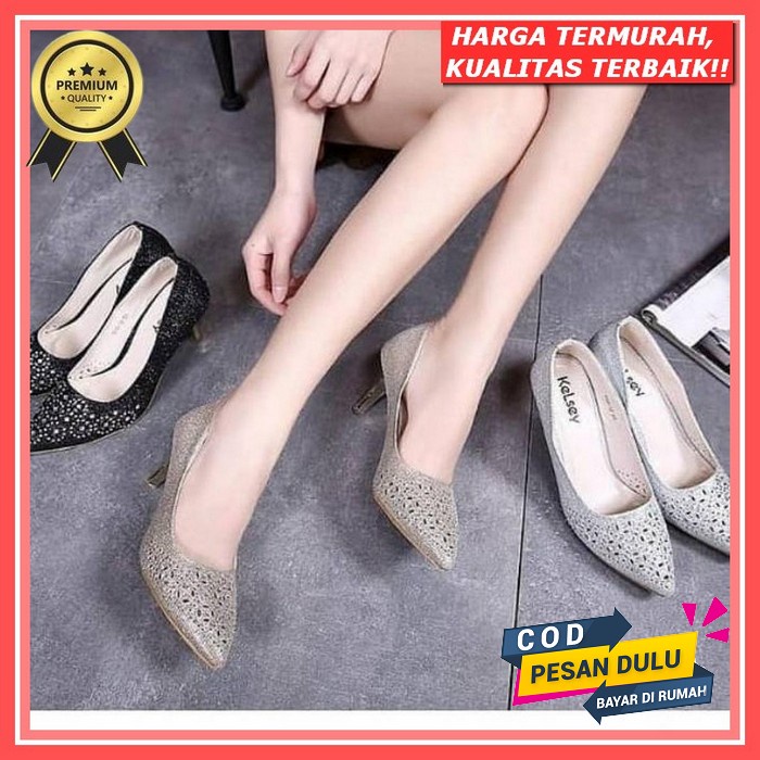 Sepatu Hak Tinggi Heels Sepatu Kerja Haihil Trendy Wanita Pesta Kondangan Emory Branded Ptp002 Ungu 