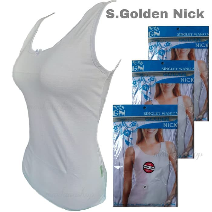 KAOS DALAM WANITA SINGLET SINGLET WANITA GOLDEN NICK - Putih M