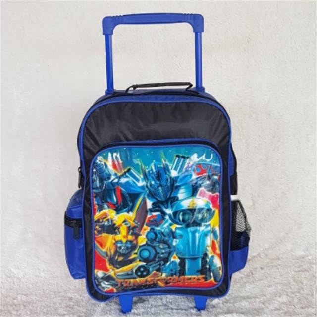 Tas troly anak ransel sekolah TasDorong Roda Karakter Spiderman