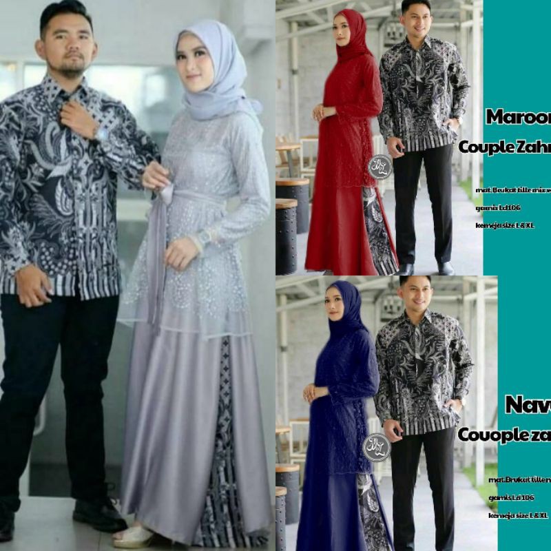 Couple kebaya batik modern brokat premium best seller