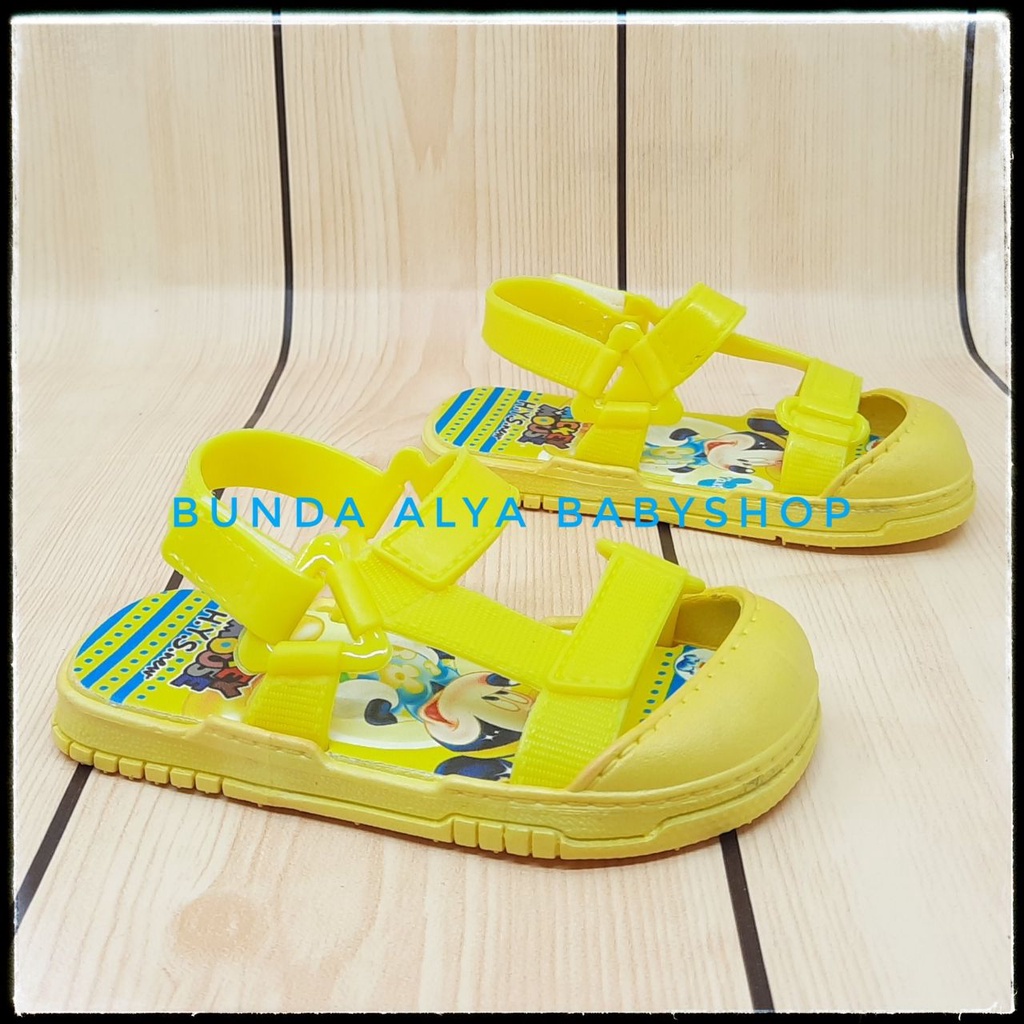 Sendal Anak Laki Laki Umur 9 Bulan 1 2 3 4 5 Tahun KUNING Anti Licin Motif Kartun Alas Karet Sepatu Sandal Anak Cowok Elastis Lucu Nyaman DIpakai