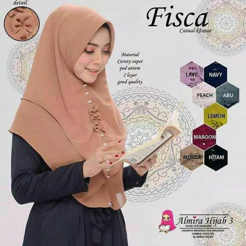 FISCA / Khimar 2layer ceruty / Jilbab cetury mini Standart