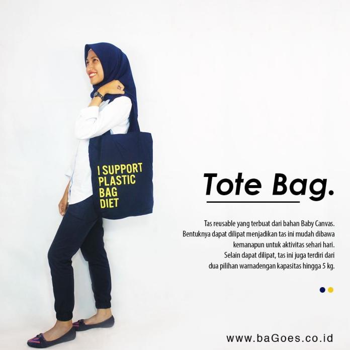 Bag Canvas - Tas Tote Bag Lipat Wanita Pria Diet Kantong Plastik Bahan Baby Canvas