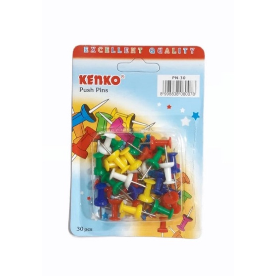 

Push Pins/Paku Kertas/Paku Pin Warna-i Kenko PN-30 (1 card - 30 pcs)