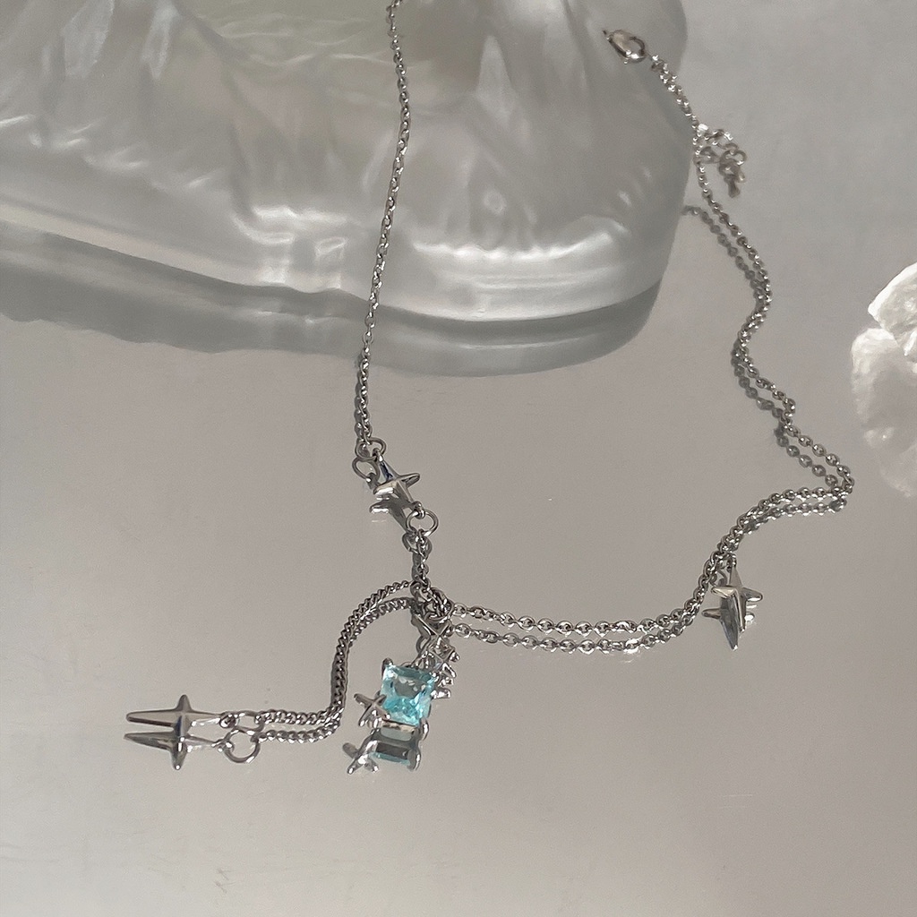 Kalung Rantai Klavikula Desain Bintang Untuk Aksesoris