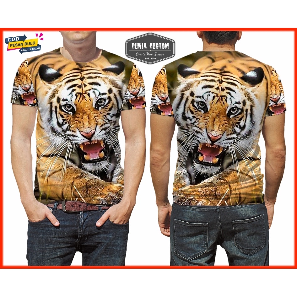Baju Pria Motif Harimau || Kaos Harimau Sumatera Fullprint
