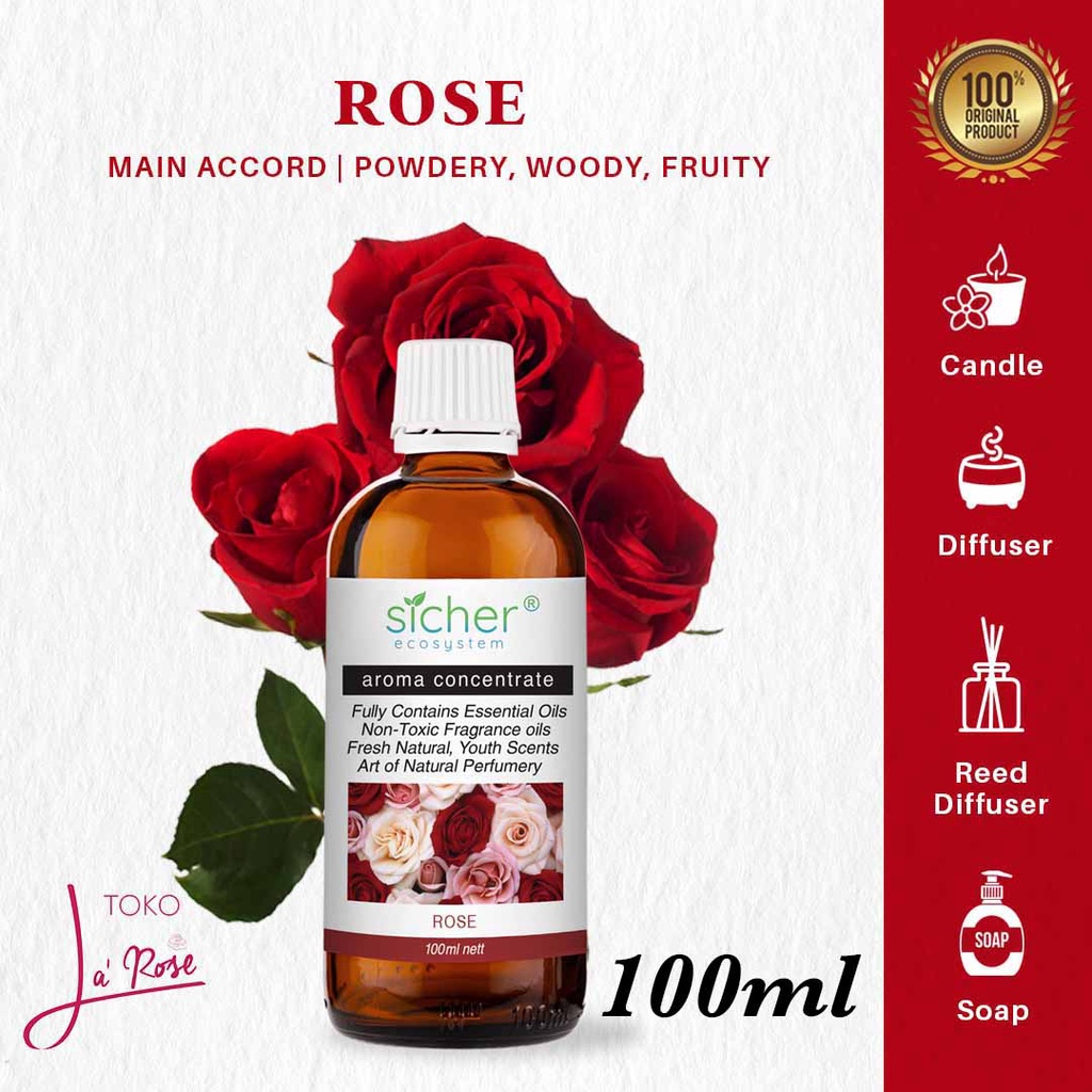 Sicher Aromatherapy Rose Essential Oil Natural Aroma Terapi Minyak Mawar Alami 100ml