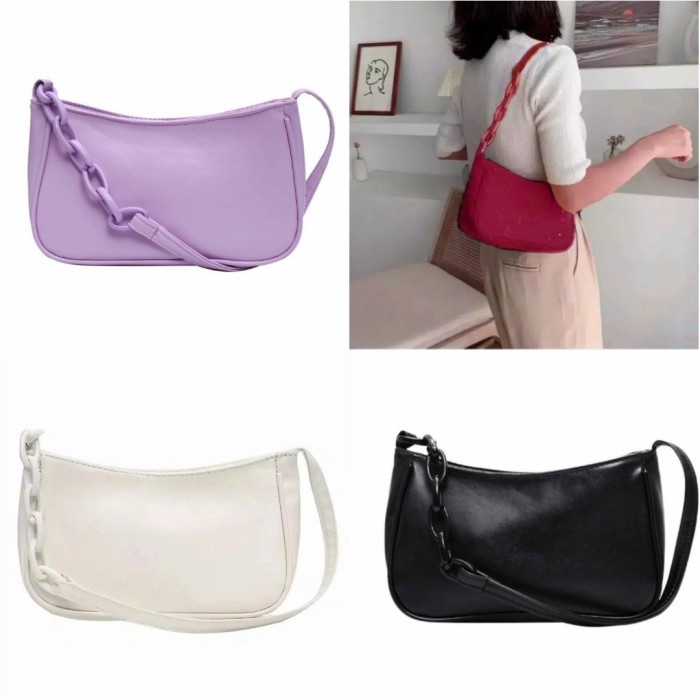 PROMO TAS WANITA Rantai Shoulder bag wanita - tas cewek - Putih RANSEL TERBARU KEKINIAN SELEMPANG TA