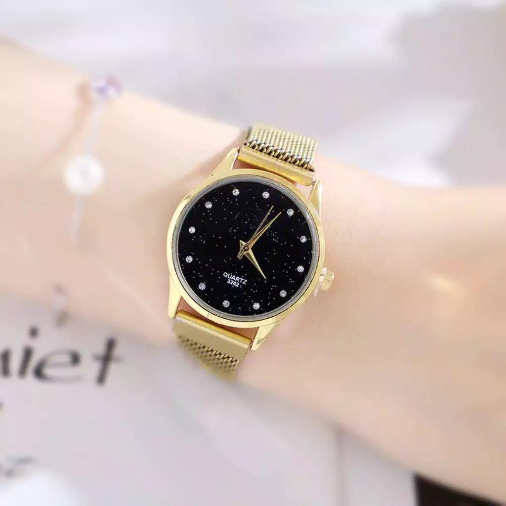 [ BAJ ] JAM TANGAN WANITA RANTAI MAGNET DIAMOND MURAH GROSIR IMPORT FASHION MDL DD025