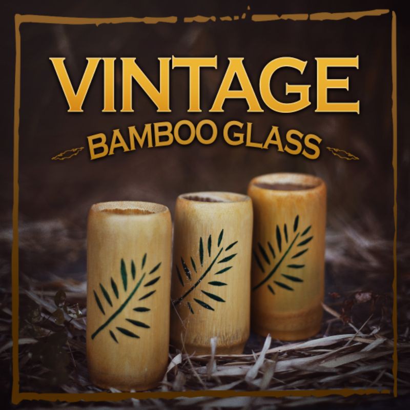 Souvenir vintage gelas bambu cantik