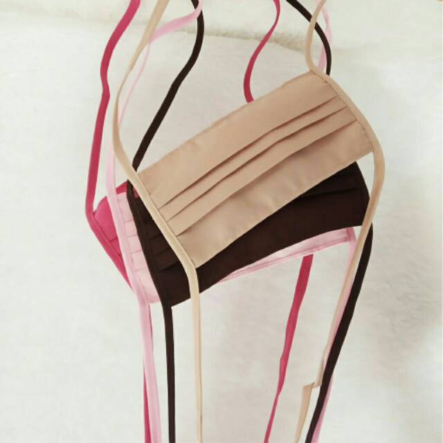 Masker Kain Masker Tali Masker Premium 2 Layer Bisa Pasang Tisu Shopee Indonesia