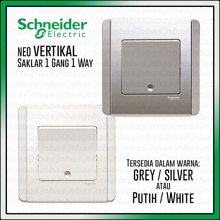 Schneider NEO VERTICAL 1 Gang 1 Way - Saklar 1 Tombol 1 Arah dengan lampu indikator