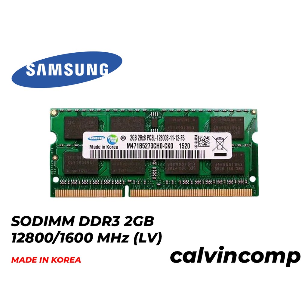 Memory Laptop / RAM SODIMM SAMSUNG DDR3 2GB 1.35V 1600 MHz (LV)
