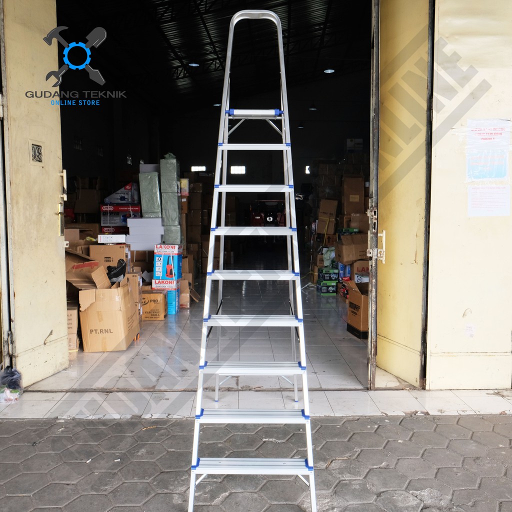 Tangga Rumah Alumunium Almunium 9 Step Mollar / Tangga Lipat 9Step Mollar Household Ladder Mollar