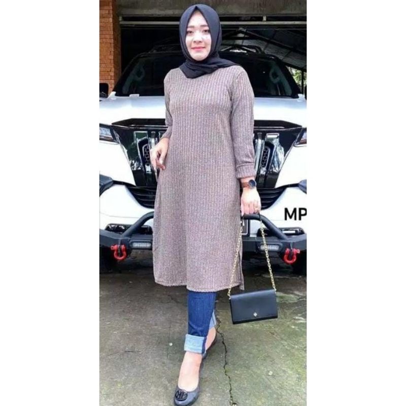 SN - Tunik Cozy Rajut Twotone Tebal