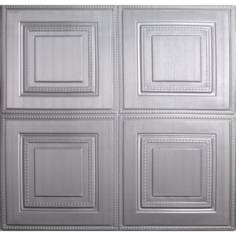 Wallpaper Sticker Foam / Wallfoam Stiker Dinding 3D Motif Kotak Baru Premium High Quality Murah Real 6mm-E-004-6mm Abu abu