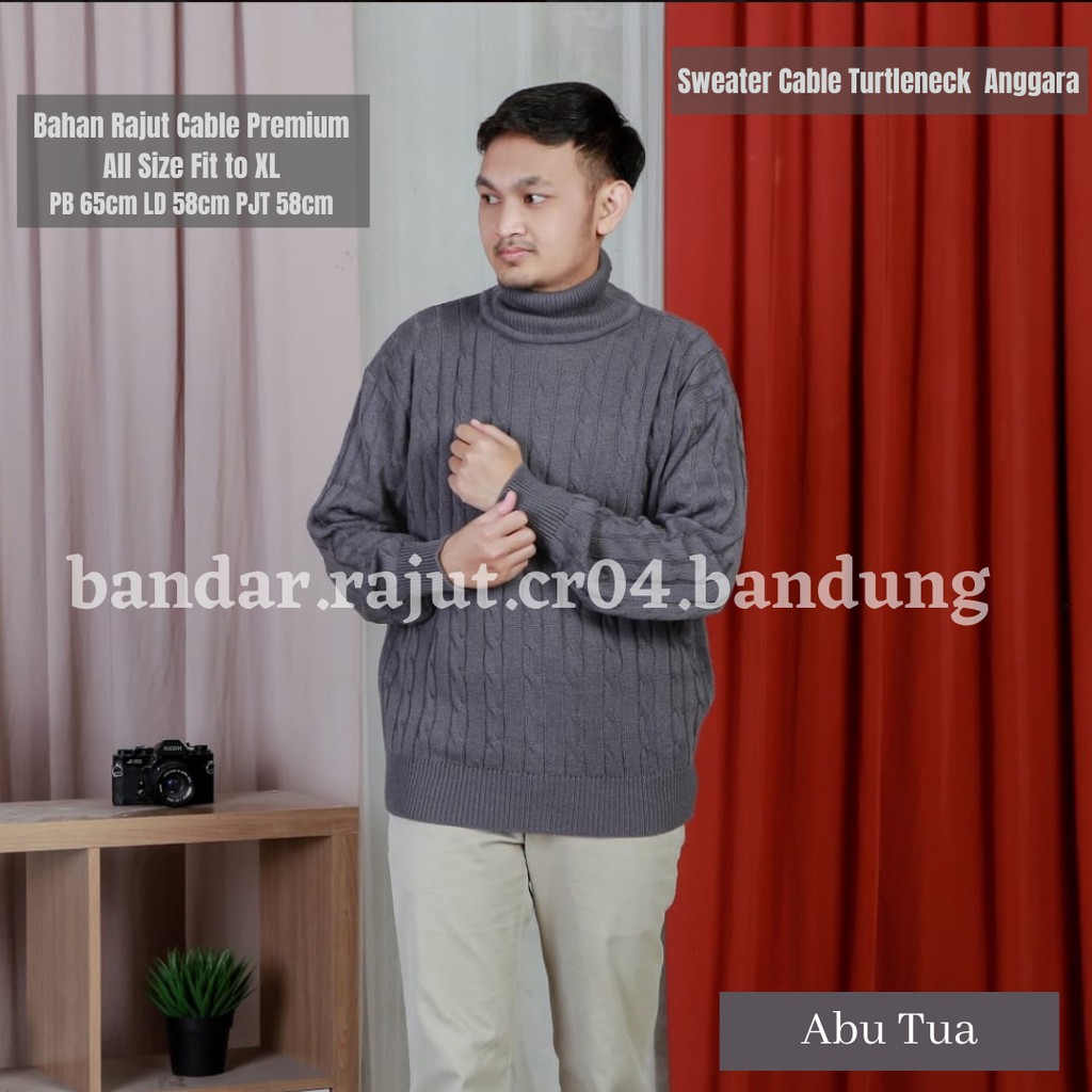 Sweater Rajut Cable Turtleneck Anggara 7 Gate Branded