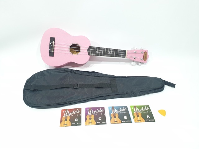 Ukulele Soprano Merk Aloha Seri AL-21 UK-21 Original Bonus Tas Senar Pick Senar 4 Ukuran 21 Inch